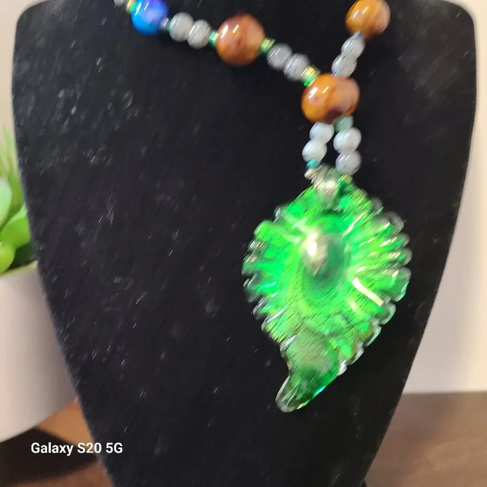 Handcrafted Glass Beaded Necklace Multi-Color NEW Statement Fashion Dressy Event